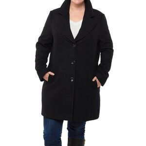 Alpine Swiss Womens Plus Size Wool Overcoat Walking Coat Blazer Pea Coat Jacket